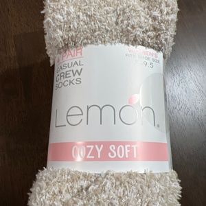 Lemon Cozy Soft Causal Crew Socks